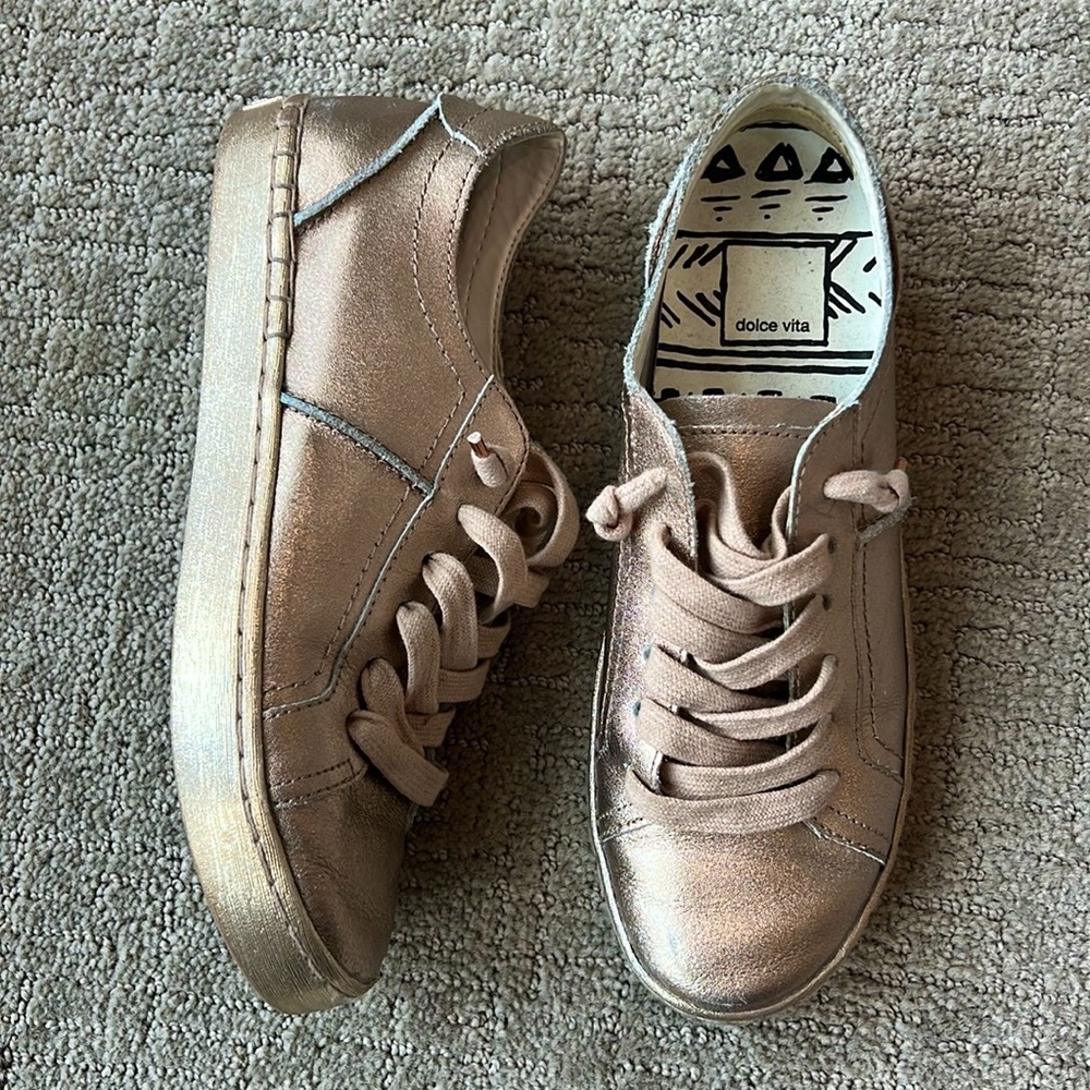 dolce vita metallic high top sneaker